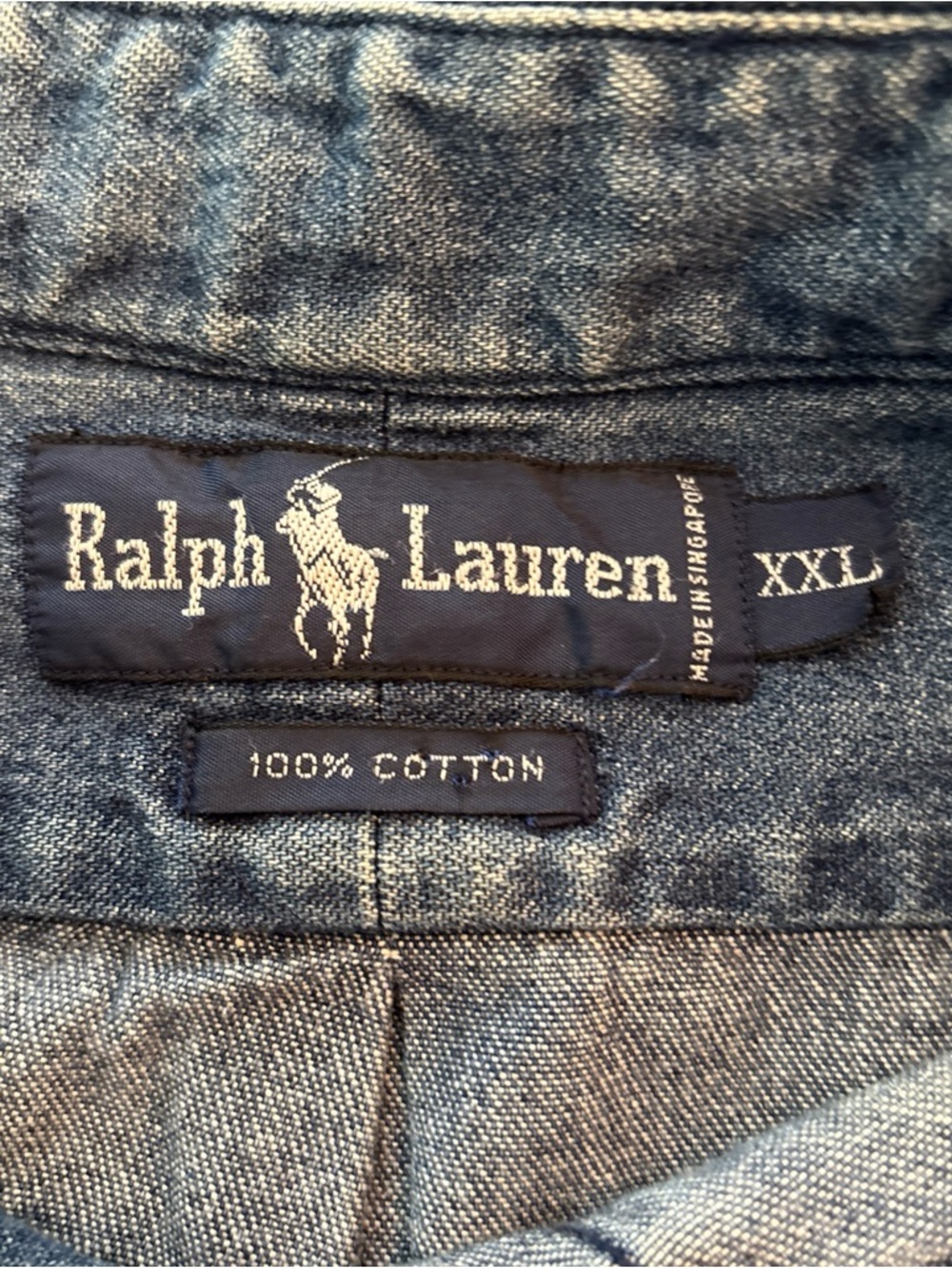 Ralph Lauren Indigo Denim Button-Down Shirt with Red Pony - Picture 6 of 9